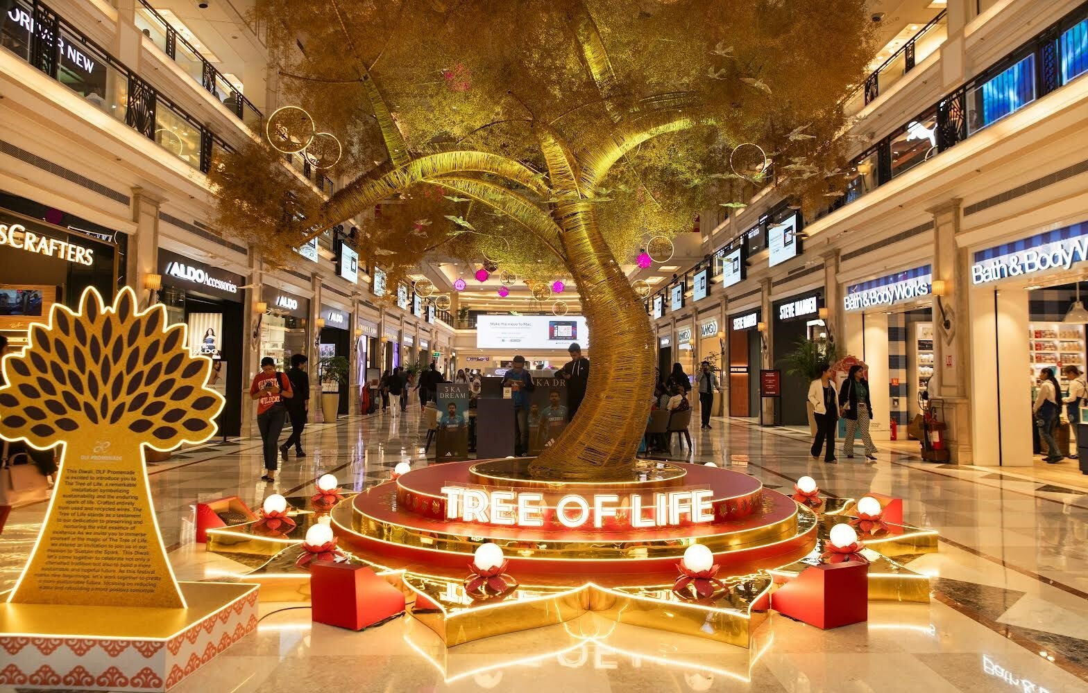The Tree of Life, is a magnificent installation done by DLF Promenade this Diwali symbolizing sustainability