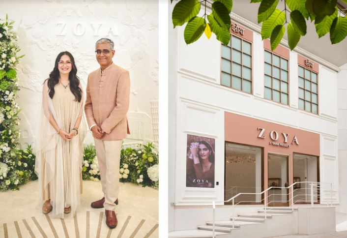 Maria Goretti Warsi and Ajoy Chawla, CEO Jewellery Division of Titan at the Zoya Store launch in Pune