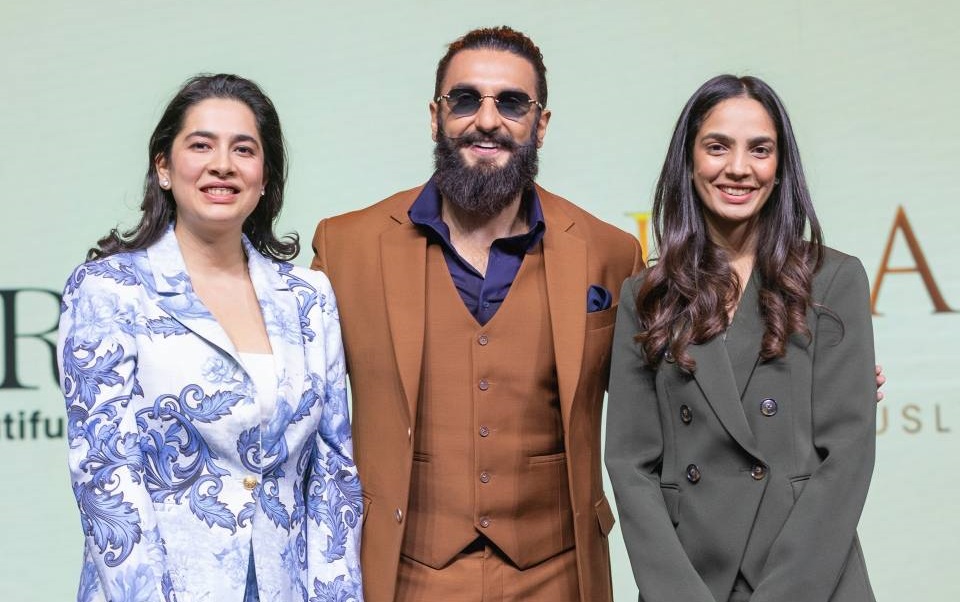 From Left) Sanjana Arora, Business Head, Sansaar A D’Décor Brand; Brand Ambassador Ranveer Singh, and Sarah Arora, Creative Director, Sansaar A D’Décor Brand