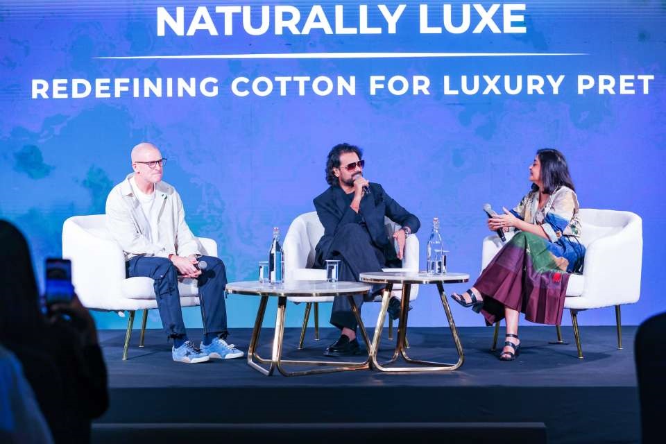 Pic: Supima President Marc Lewkowitz with Designer Rahul Mishra and Journalist Kimi Dangor