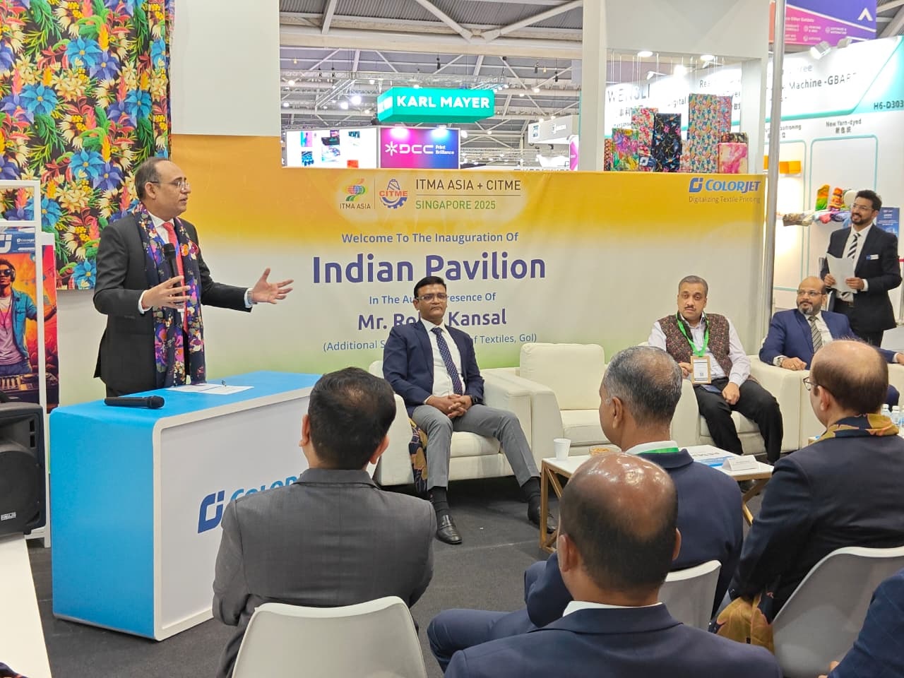 Union Textiles Ministry Additional Secretary Rohit Kansal speaking at the ITMA Asia + CITME 2025, Singapore