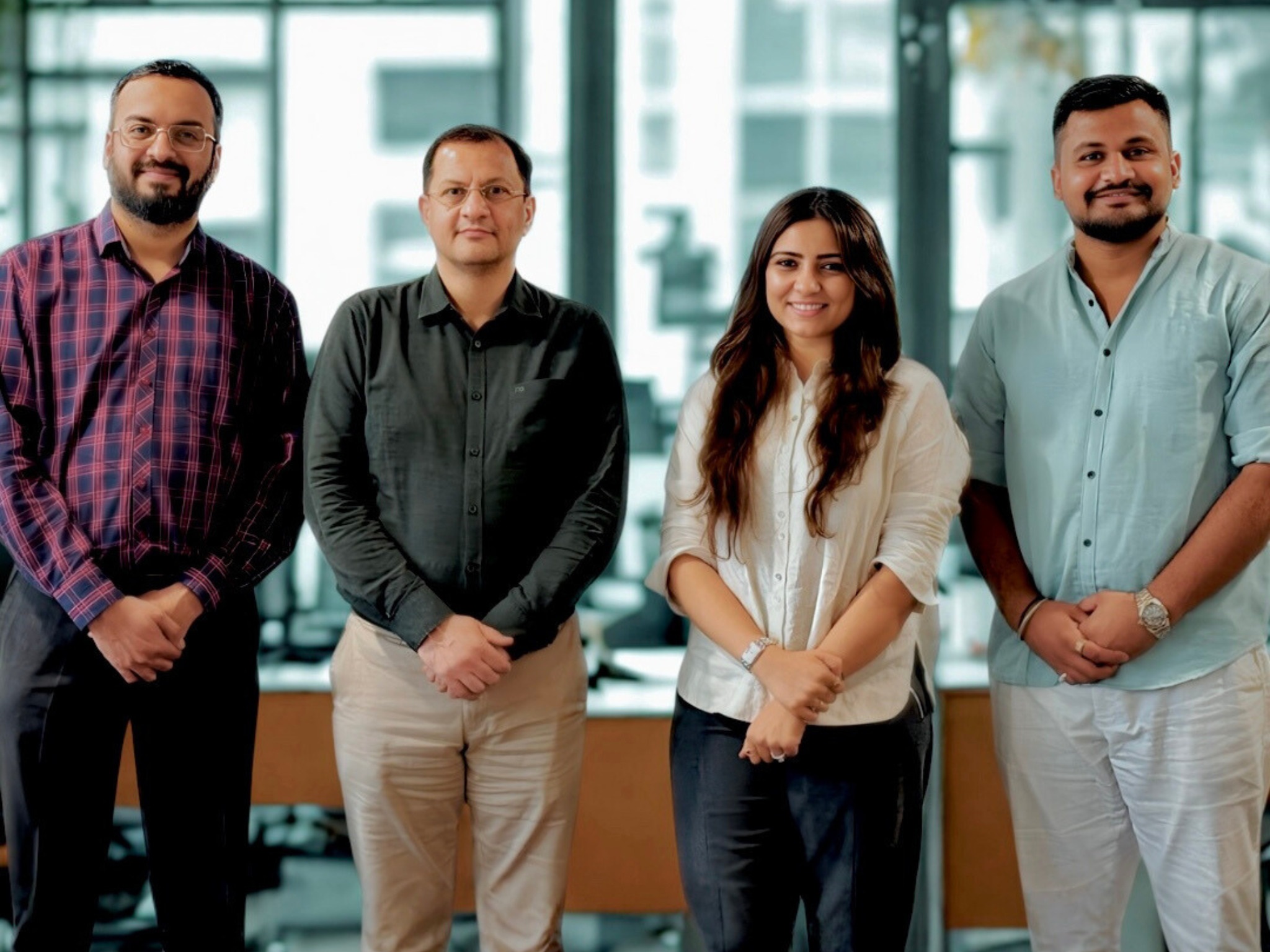 L-R Saurabh Nair, Mihir Joshi - MD GVFL, Tanisha Lakhani - Founder Protouch, Dhruvil Soni
