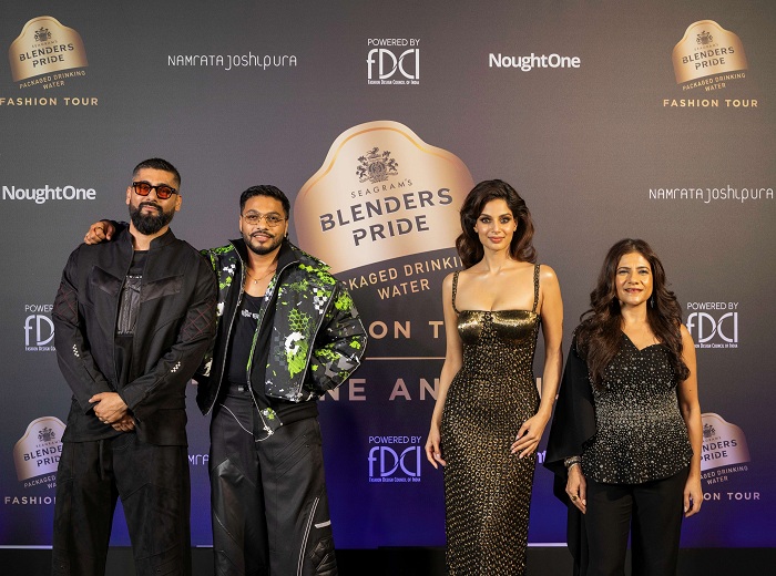 ‘Blenders Pride Fashion Tour transformed Jaipur into an intersection of high-fashion and motorsport featuring designers Namrata Joshipura and Abhishek Paatni along with Bollywood star Harnaaz Sandhu and rapper Raftaar.’