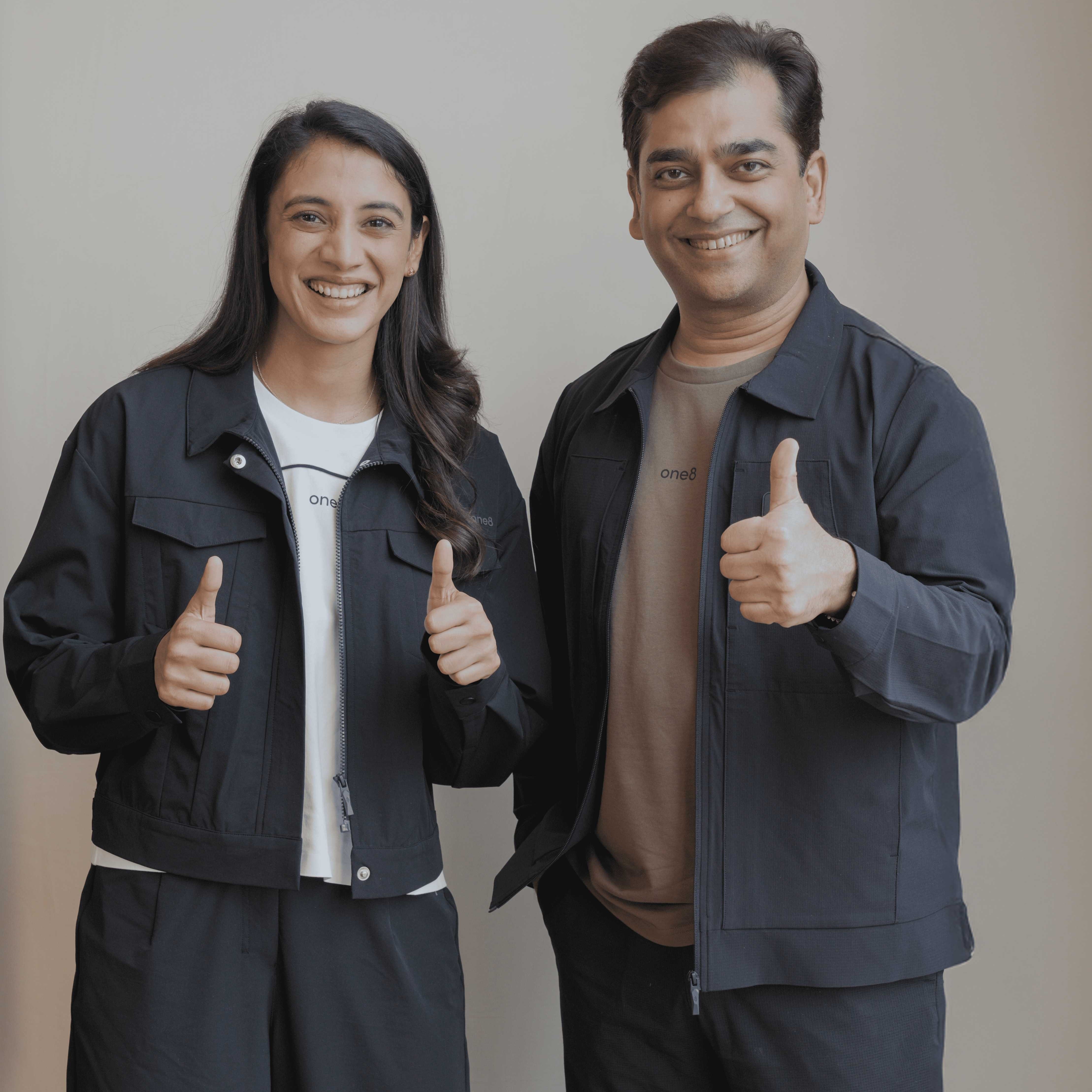 Abhishek Ganguly- co-founder and CEOAgilitas Smriti Mandhana- Brand Ambassador ONE8