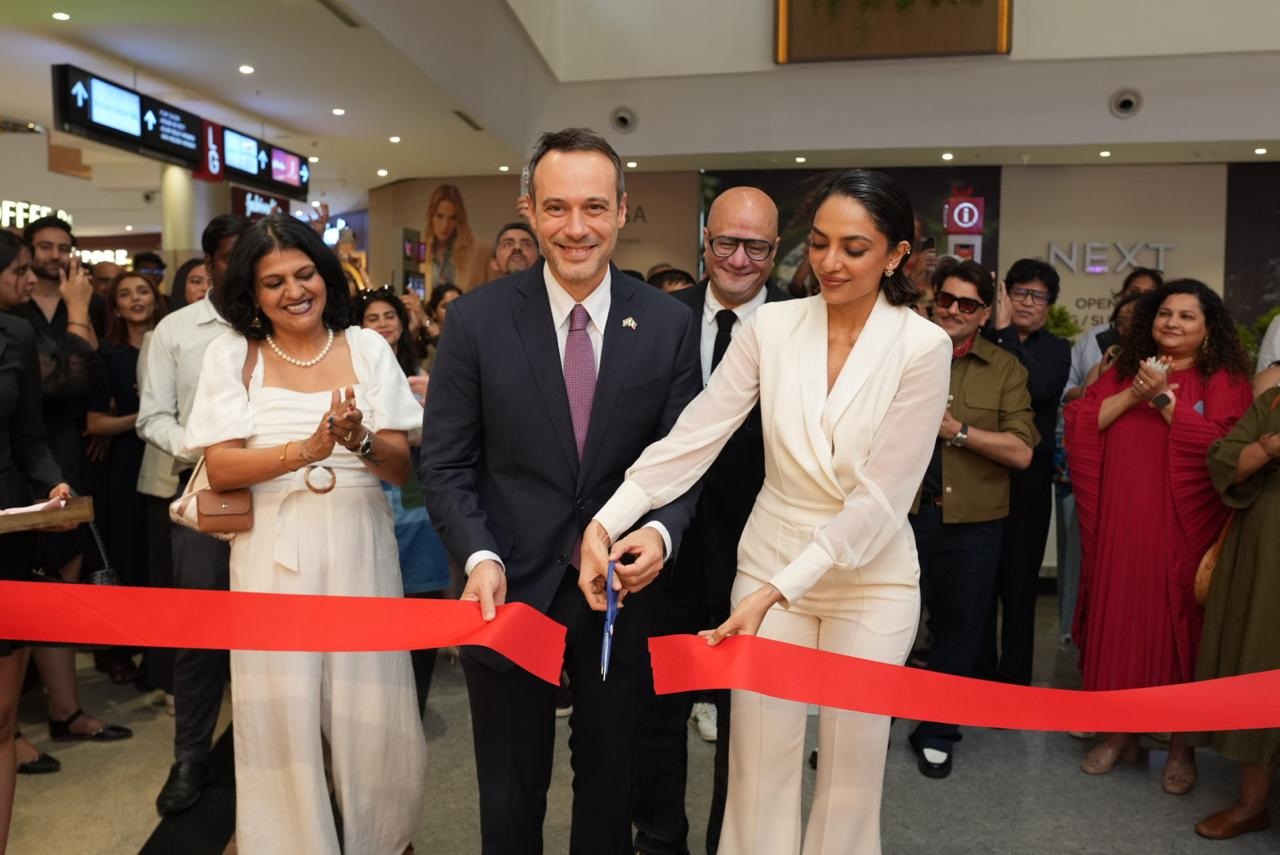 L-R Giandomenico Milano Shailesh Chaturvedi Sobhita Dhulipala