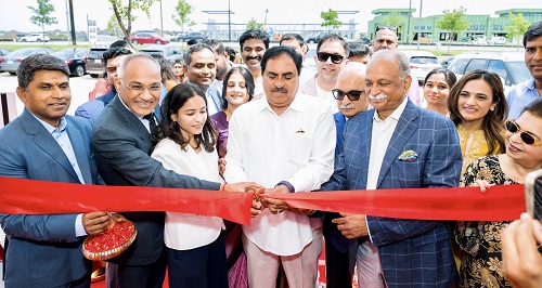 Sri Errabelli Dayakar Rao former Telangana Minister & Sri Satish Reddy, President Elect American Telugu Association (ATA); inaugurating the PMJ Jewels Showroom in Frisco, Dallas