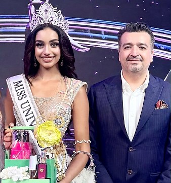  Dhruv Sayani, MD & CEO of KT Life awarding the winner of Miss Universe India 2026 - Ms Kaziah Liz Mejo from Kerala
